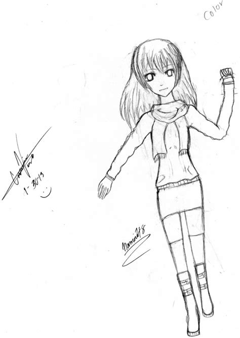 Anime Girl Full Body Drawing at PaintingValley.com | Explore collection ...