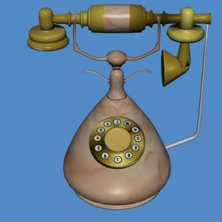 Старинный телефон латунного цвета Бесплатная 3d модель - .Obj - Open3dModel