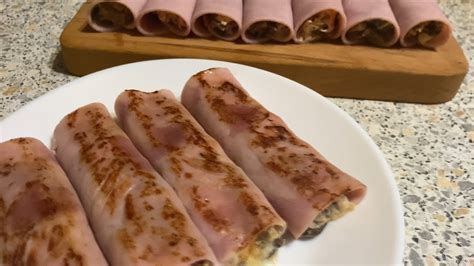 Закуска на праздник 🍴 Рулетики из ветчины (новые вкусы) - YouTube