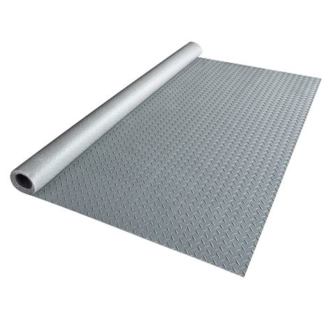 yescom garage floor mat roll diamond car parking protect gray pvc