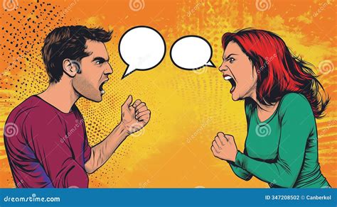arguing wife  husband stock illustration illustration  anger