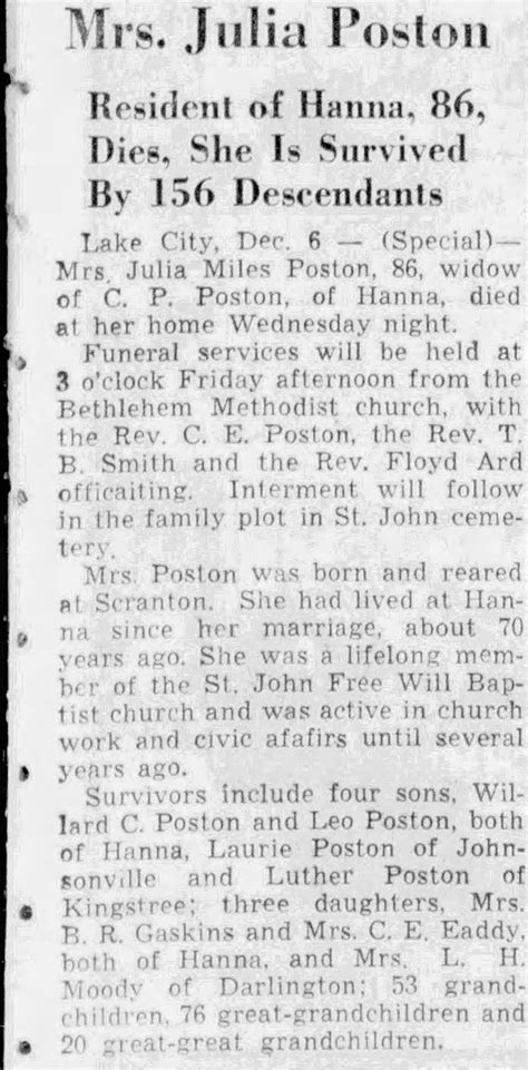 Julia Miles Poston (1865-1952) - Find a Grave Memorial