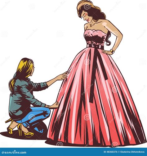 The Bride in the Dressing Room Stock Vector - Illustration of color