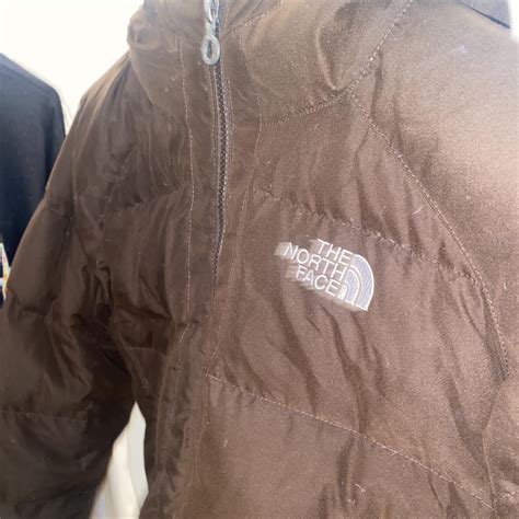 BROWN NORTH FACE PUFFER JACKET HAS REMOVABLE FUR... - Depop