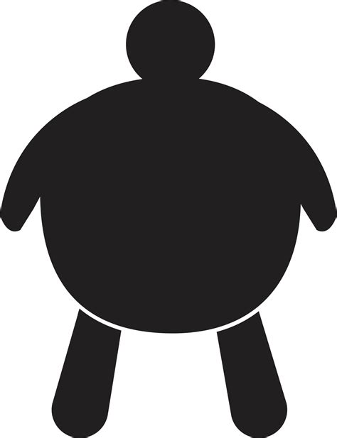 fat people icon on white background. fat man sign. Overweight man
