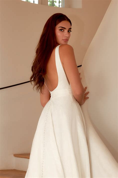 44357: Square Neck Floral Brocade Ball Gown with Pockets | Sincerity Bridal