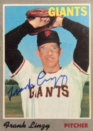 1970 Topps Frank Linzy Baseball autographed trading card | Baseball ...