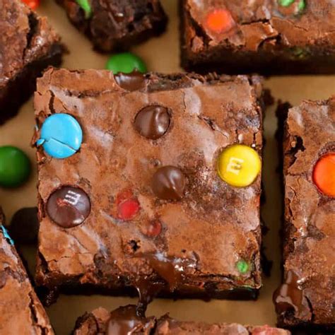 M&M Brownies - Celebrating Sweets
