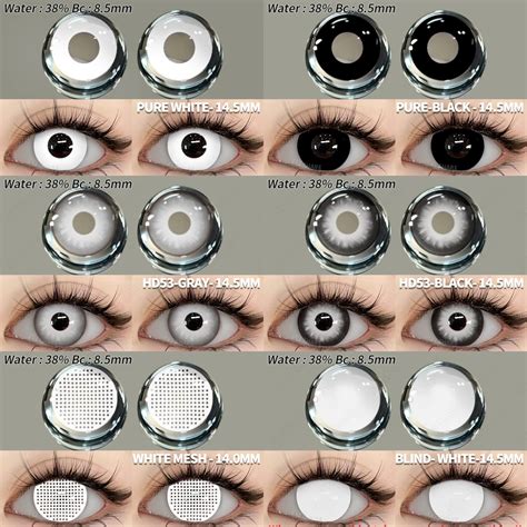 Цветные контактные линзы для косплея EYESHARE, 2 шт., сумасшедшие белые ...