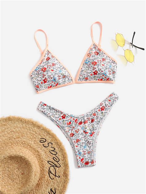 Sweetness X Gabiciamp Floral Print Ringer High Cut Bikini Swimsuit