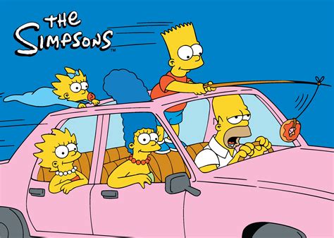 Fun Simpsons pink car picture, Fun Simpsons pink car wallpaper