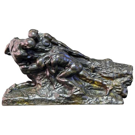 "L'Effort, " Large Art Deco Bronze with Nude Males in Common Cause For