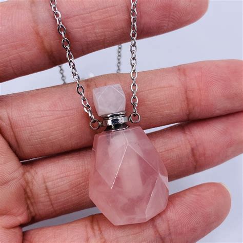 Hand Carved Natural Rose Quartz Necklace Pendant Natural Gem | Etsy