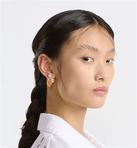 Серьги Dior Tribales Dioramour Металл с отделкой золотого цвета, бусины