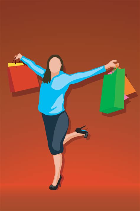 shopping happy woman 34736349 Vector Art at Vecteezy