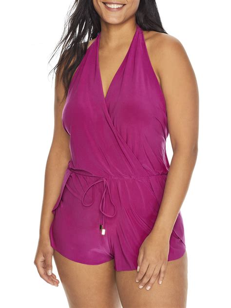 Solid Bianca One-Piece Romper Swimsuit - Walmart.com