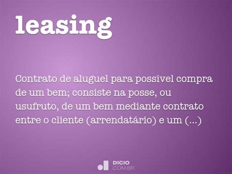 leasing dicionario  de portugues