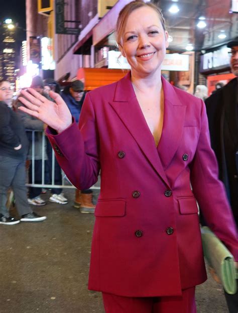 EMILY BERGL Arrives at The Hayes Theatre in New York 12/18/2023