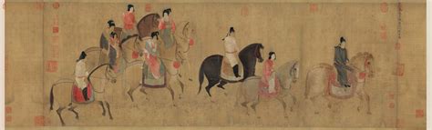 Chinese art,Lady Guoguo’s Spring outing (Copy),by Zhang Xuan,虢国夫人游春图,张萱