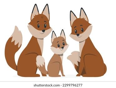 Young Fox His Mother Father- Family Stock Vector (Royalty Free ...