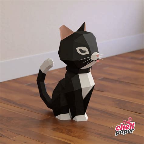 3D Papercraft Cat Cat 3D PDF Template Papercraft Animals - Etsy