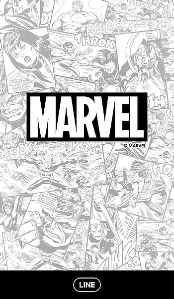black  white marvel marvel comic sticker bomb hd wallpaper pxfuel