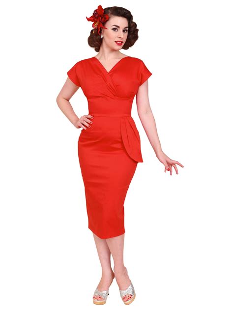 Jezebel Red Sateen Dress from Vivien Of Holloway