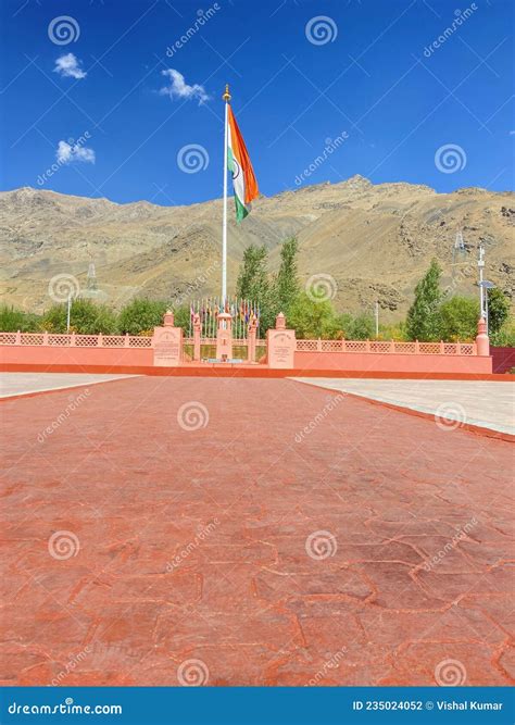 Indian Flag Waving with Pride, Kargil, Ladakh, India. Stock Photo ...