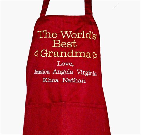World Best Grandma Apron, Custom Personalized Grandparent Gift, With