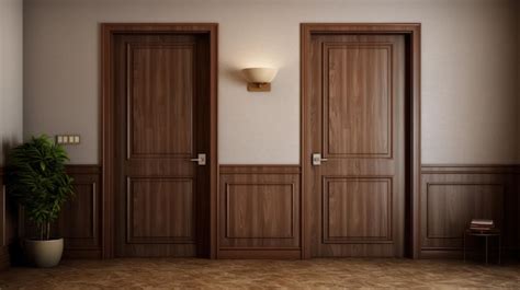 Free Photo | Hotel room with wooden doors