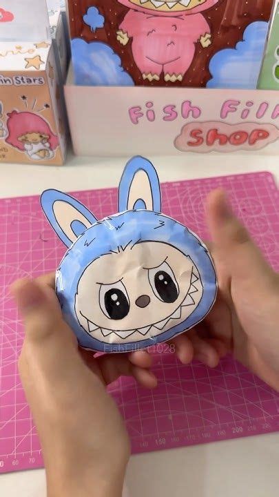 lets  labubu squishy paper labubu diy squish tutorial howto