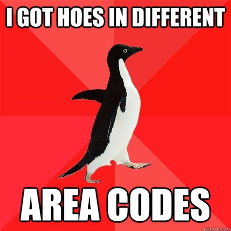 hoes   area codes socially awesome penguin quickmeme