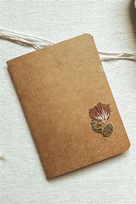 embroidered flower journal mini notebook travel journal writing