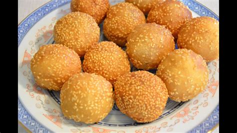 red bean paste sesame balls jin deui youtube