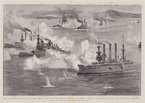 The Spanish-American War, the Great Naval Battle near Santiago … stock image | Look and Learn