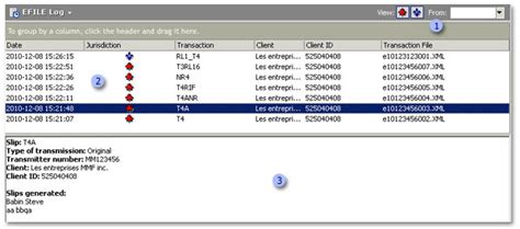 efile log
