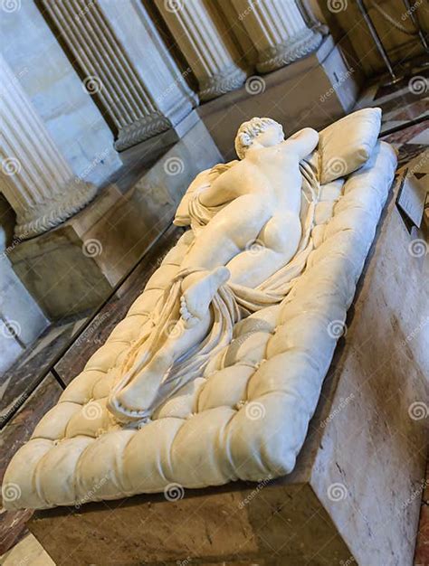 Sleeping Hermaphroditus. Sculpture by Borghese Editorial Photography ...