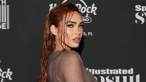 megan foxs nude plunging fishnet naked dress   ethereal