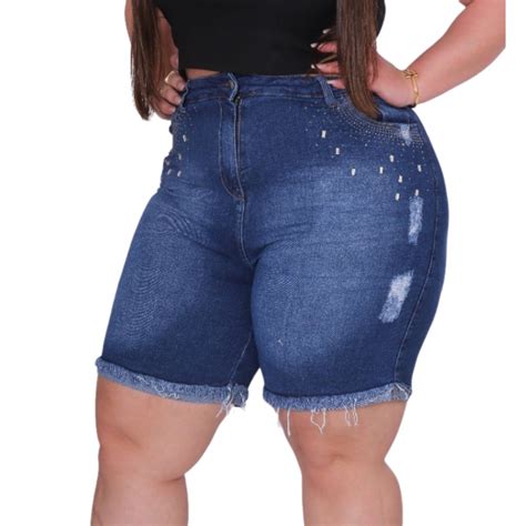 Bermuda Plus Size Feminina - Bermuda feminina jeans PLUS SIZE
