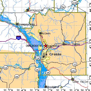 Onalaska, Wisconsin (WI) ~ population data, races, housing & economy