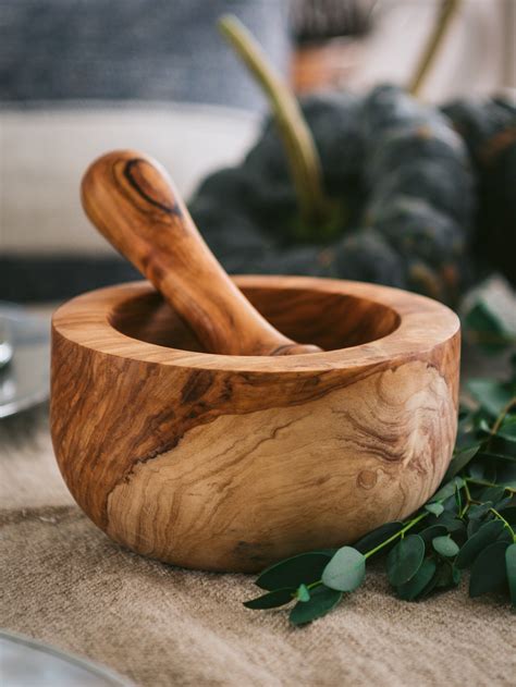 wood mortar  pestle set