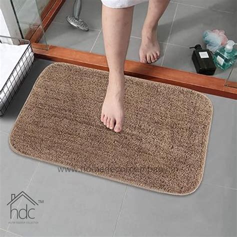 hdc anti slip microfiber bath mat colour beige