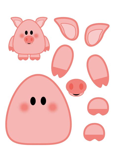 Распечатать вырезалки - шаблоны аппликации | Аналогий нет | Pig crafts ...