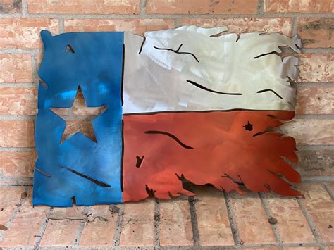 Tattered Texas Flag Texas Metal Wall Decor Customized Texas | Etsy