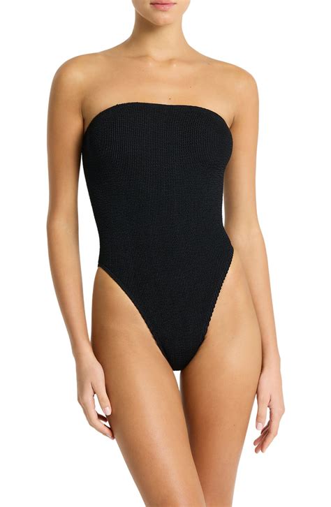 Bond Eye Fane Strapless One-piece Swimsuit - Black Eco | Editorialist