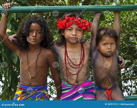 Embera Children, Panama editorial photography. Image of americas - 28391212