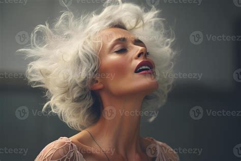 AI generated Elderly beautiful sensual woman getting sexual pleasure