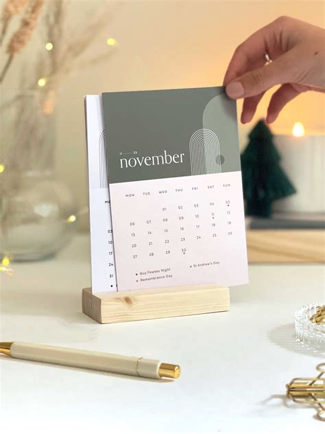 2025 Desk Calendar With Holder 12 Month Calendar, Monthly Calendar