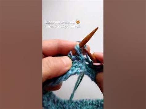 super cat 😽 шапка кошечка английской резинкой спицами #вязаниеспицами # ...