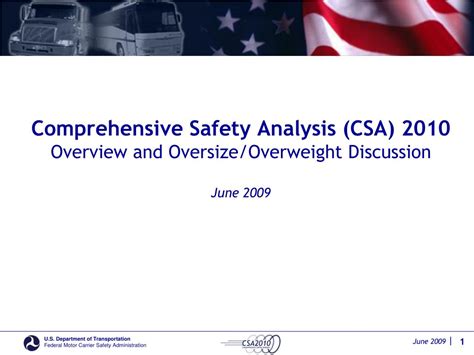 PPT - Comprehensive Safety Analysis (CSA) 2010 Overview and Oversize/Overweight Discussion June ...